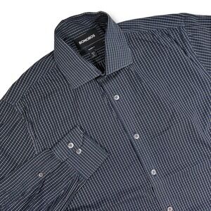 Bonobos Tailored Fit Gingham Check Dress Shirt Men's 15 1/2 33 Blue White